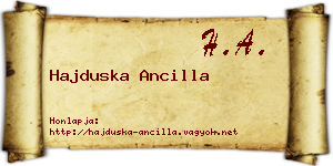 Hajduska Ancilla névjegykártya